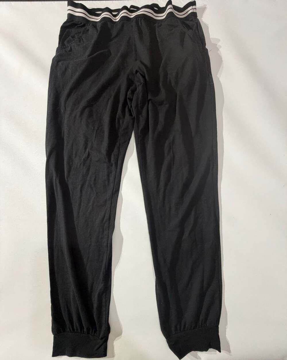 Kristin Nicole Black Striped Waistband Joggers Size L